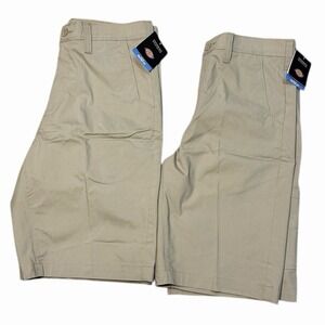 Lot-(2) Dickies‎ Temp-iQ Cooling Performance Workwear Shorts Mens 32 Khaki READ